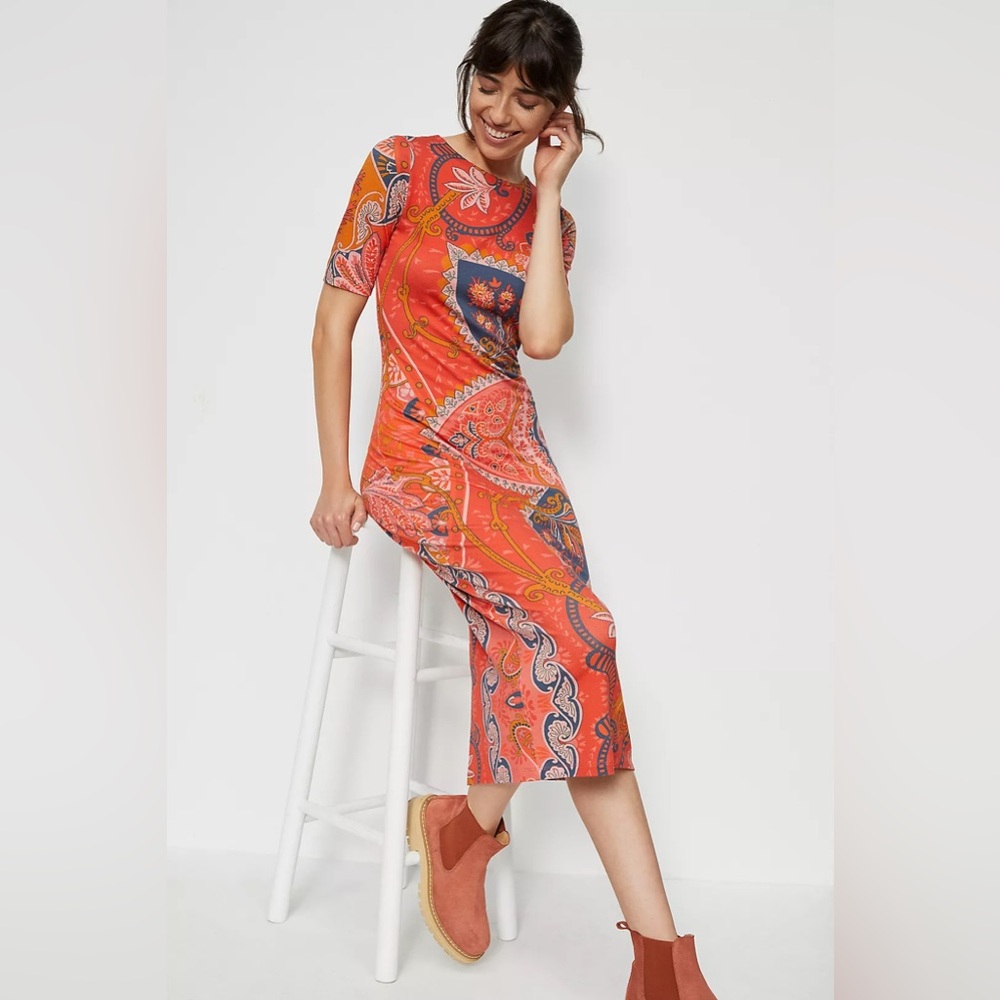 Farm Rio Giannina Knit Midi Dress by Anthropology Size XS - Picture 1 of 12